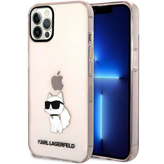 Oryginalne Etui IPHONE 12 / 12 PRO Karl Lagerfeld Hardcase Ikonik Choupette (KLHCP12MHNCHTCP) różowe