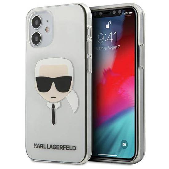 Oryginalne Etui IPHONE 12 MINI Karl Lagerfeld Hardcase Karl`s Head (KLHCP12SKTR) transparentne
