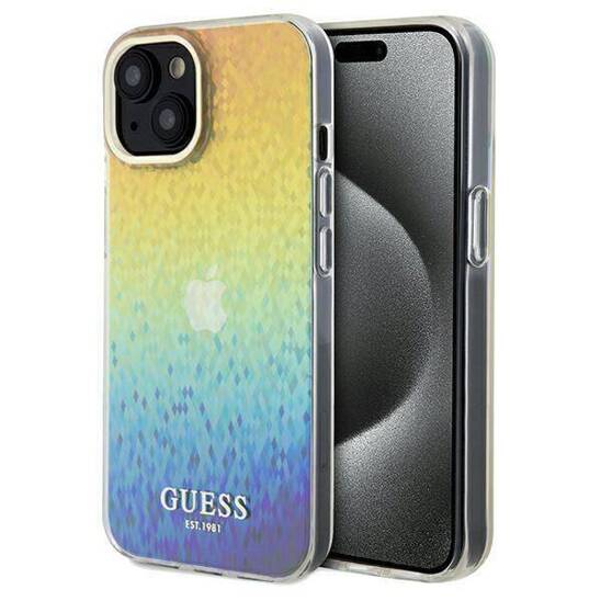 Oryginalne Etui IPHONE 13 / 14 / 15 Guess Hardcase IML Faceted Mirror Disco Iridescent (GUHCP14SHDECMI) wielokolorowe