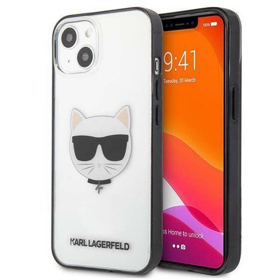 Oryginalne Etui IPHONE 13 MINI Karl Lagerfeld Ikonik Choupette (KLHCP13SHCHCK) transparentne