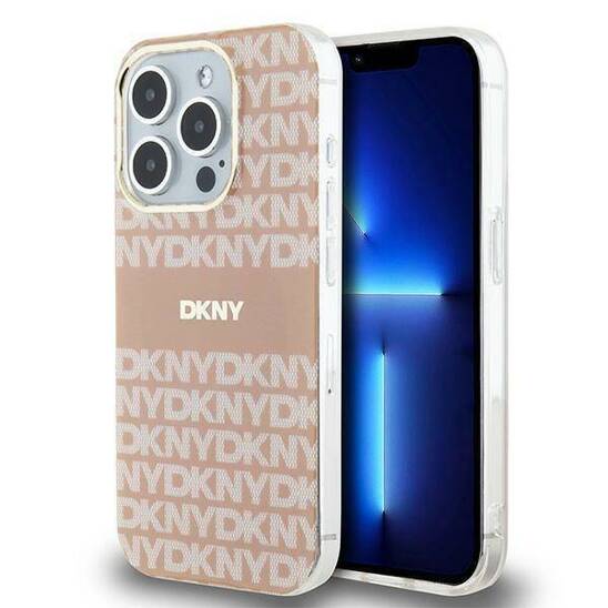 Oryginalne Etui IPHONE 13 PRO DKNY Hardcase IML Mono & Stripe MagSafe (DKHMP13LHRHSEP) różowe