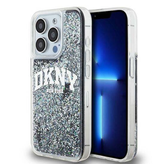 Oryginalne Etui IPHONE 13 PRO DKNY Hardcase Liquid Glitter Big Logo (DKHCP13LLBNAEK) czarne