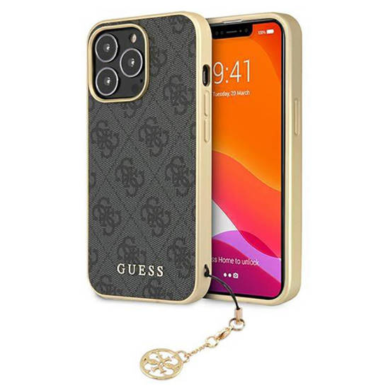 Oryginalne Etui IPHONE 13 PRO MAX 6,7" Guess Hardcase 4G Charms Collection GUHCP13XGF4GGR szare