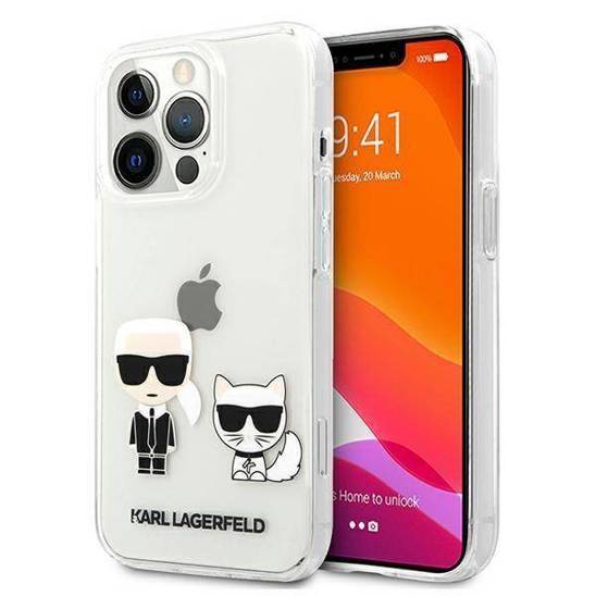 Oryginalne Etui IPHONE 13 PRO MAX Karl Lagerfeld Hardcase Karl & Choupette (KLHCP13XCKTR) transparentne