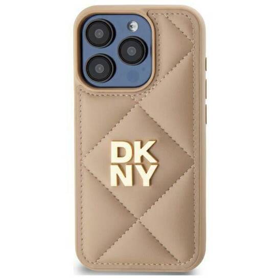 Oryginalne Etui IPHONE 14 DKNY Quilted Stack Logo (DKHCP14SPQDSLE) beżowe