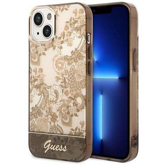 Oryginalne Etui IPHONE 14 Guess Hardcase Porcelain Collection (GUHCP14SHGPLHC) złote