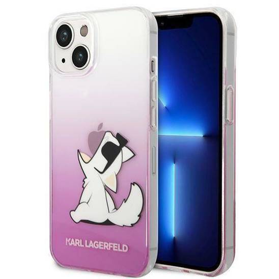 Oryginalne Etui IPHONE 14 Karl Lagerfeld Hardcase Choupette Fun różowe