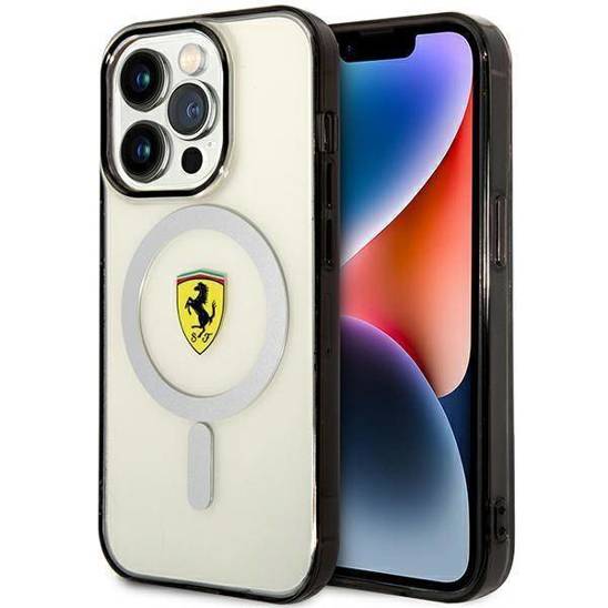 Oryginalne Etui IPHONE 14 PRO MAX Ferrari Hardcase Outline Magsafe (FEHMP14XURKT) transparentne