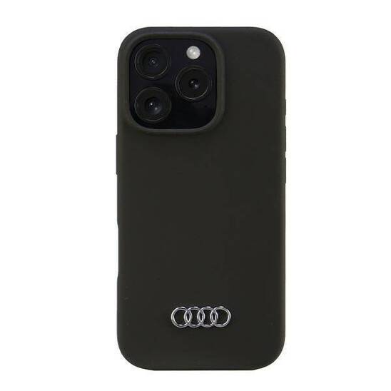 Oryginalne Etui IPHONE 16 PRO Audi Silicone Case (AU-LSRIP16P-Q3/D1-BK) czarne