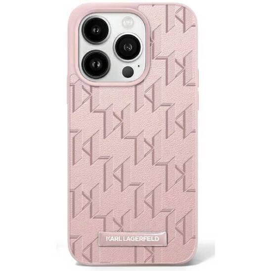 Oryginalne Etui IPHONE 16 PRO Karl Lagerfeld Hardcase Hot Stamp MagSafe (KLHMP16LPKHPORPP) różowe