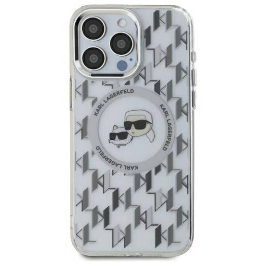 Oryginalne Etui IPHONE 16 PRO Karl Lagerfeld IML Monogram Karl&Choupette Head MagSafe (KLHMP16LHMCKMHT) transparentne