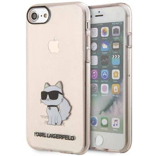 Oryginalne Etui IPHONE SE 2022 / SE 2020 / 7 / 8 Karl Lagerfeld Hardcase Ikonik Choupette (KLHCI8HNCHTCP) różowe