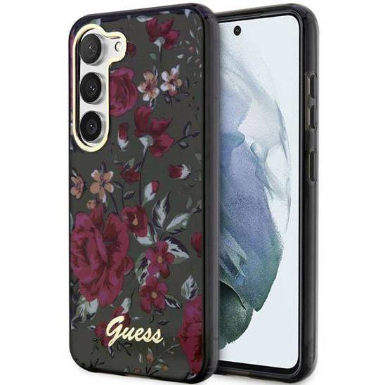 Oryginalne Etui SAMSUNG GALAXY S23+ Guess Flower Collection (GUHCS23MHCFWSA) zielone