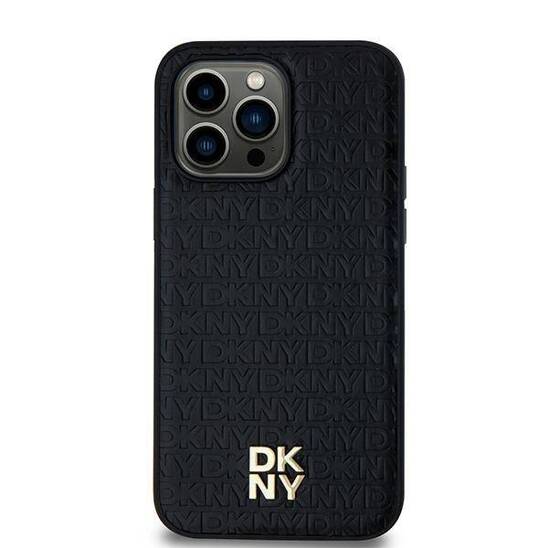 Oryginalne Etui SAMSUNG GALAXY S24 DKNY Hardcase Leather Pattern Metal Logo MagSafe (DKHMS24SPSHRPSK) czarne