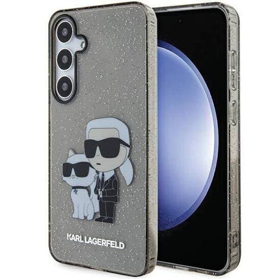 Oryginalne Etui SAMSUNG GALAXY S24 Karl Lagerfeld Hardcase Glitter Karl&Choupette (KLHCS24SHNKCTGK) czarne