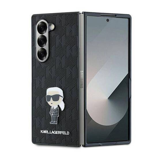 Oryginalne Etui SAMSUNG GALAXY Z FOLD 6 Karl Lagerfeld Hardcase Saffiano Monogram Ikonik Pin (KLHCZFD6SAPKINPKK) czarne