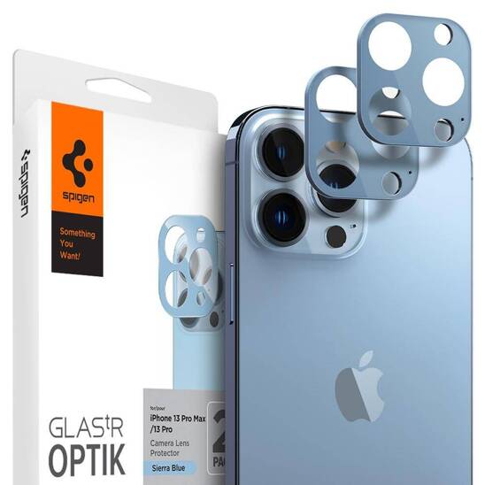 Osłona Aparatu IPHONE 13 PRO / 13 PRO MAX Spigen Optik.tr Camera Protector 2-pack Sierra Blue