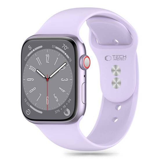 Pasek do APPLE WATCH 3 / 4 / 5 / 6 / 7 / 8 / 9 / SE (38 / 40 / 41 MM) Tech-Protect Silicone Elegant purple fioletowe