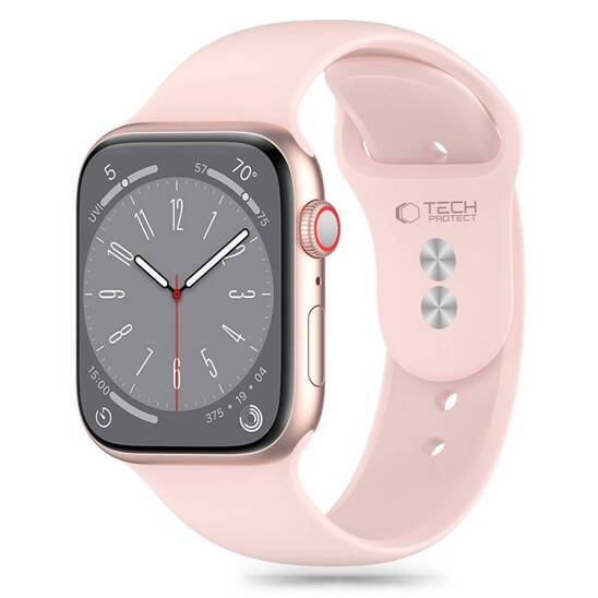 Pasek do APPLE WATCH 3 / 4 / 5 / 6 / 7 / 8 / 9 / SE (38 / 40 / 41 MM) Tech-Protect Silicone Light pink jasny róż