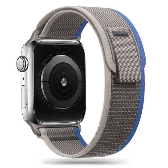 Pasek do APPLE WATCH 4 / 5 / 6 / 7 / 8 / 9 / SE (38 / 40 / 41 MM) Tech-Protect Nylon Grey&Blue