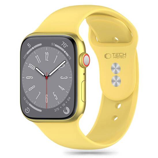 Pasek do APPLE WATCH 4 / 5 / 6 / 7 / 8 / 9 / SE / ULTRA 1 / 2 (42 / 44 / 45 / 49 MM) Tech-Protect Silicone Canary Yellow żółte