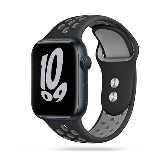 Pasek do APPLE WATCH 4 / 5 / 6 / 7 / 8 / 9 / SE / ULTRA 1 / ULTRA 2 (42 / 44 / 45 / 49 MM) Tech-Protect Softband czarno-szare