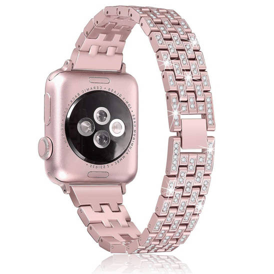 Pasek do APPLE WATCH 4 / 5 / 6 / 7 / 8 / SE / ULTRA (42 / 44 / 45 / 49 MM) Diamond Bumper różowe