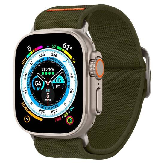 Pasek do APPLE WATCH 4 / 5 / 6 / 7 / 8 / SE / ULTRA (42 / 44 / 45 / 49 MM) Spigen Fit Lite Ultra khaki