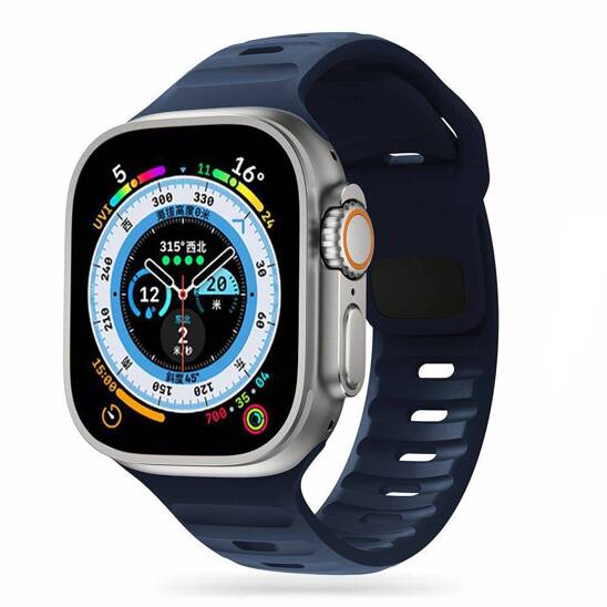 Pasek do APPLE WATCH 4 / 5 / 6 / 7 / 8 / SE / ULTRA (42 / 44 / 45 / 49 MM) Tech-Protect Iconband Line granatowe