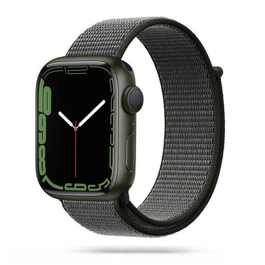 Pasek do APPLE WATCH 4 / 5 / 6 / 7 / SE (42 / 44 / 45 MM) Tech-Protect Nylon ciemnozielone