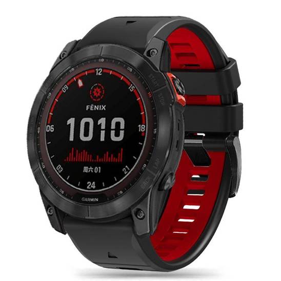 Pasek do GARMIN FENIX 5 / 6 / 6 PRO / 7 Tech-Protect IconBand czarno-czerwone