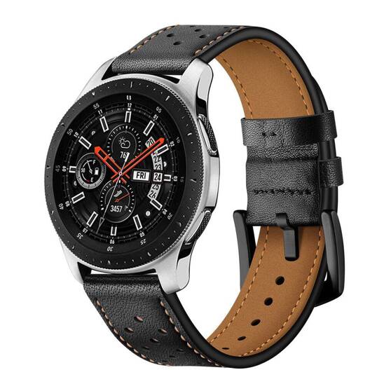 Pasek do SAMSUNG GALAXY WATCH (46MM) Tech-Protect Leather czarne