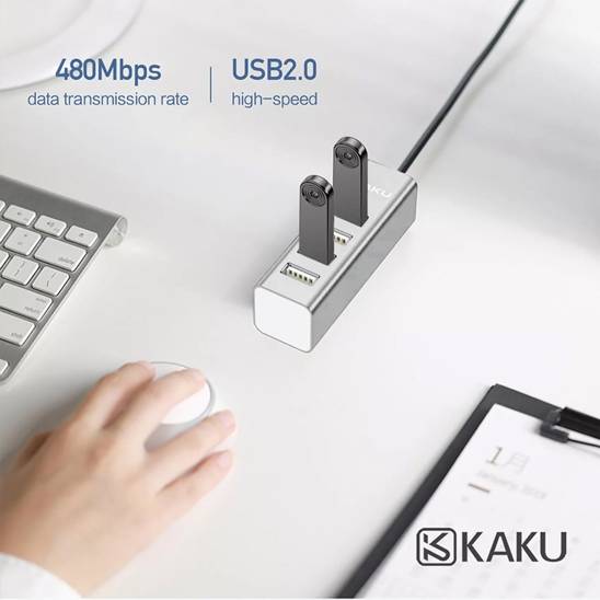 Rozdzielacz USB HUB 4xUSB KAKU Four-port USB Splitter (KSC-383) srebrny