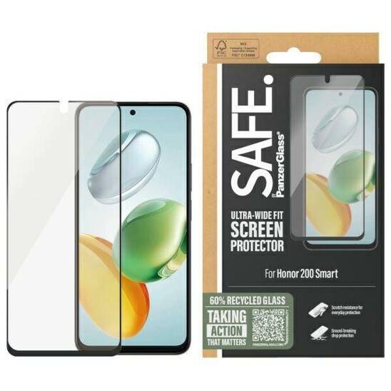 Szkło Hartowane 5D HONOR 200 SMART SAFE by PanzerGlass Screen Protector Ultra-Wide Fit (SARNUWFG18200)