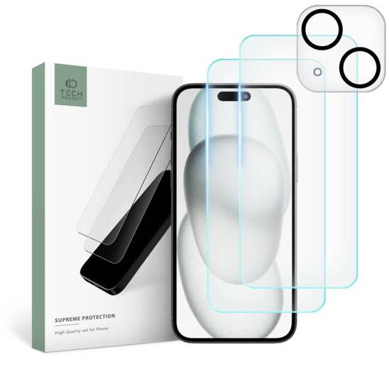 Szkło Hartowane APPLE IPHONE 15 PLUS Tech-Protect Supreme Set Clear