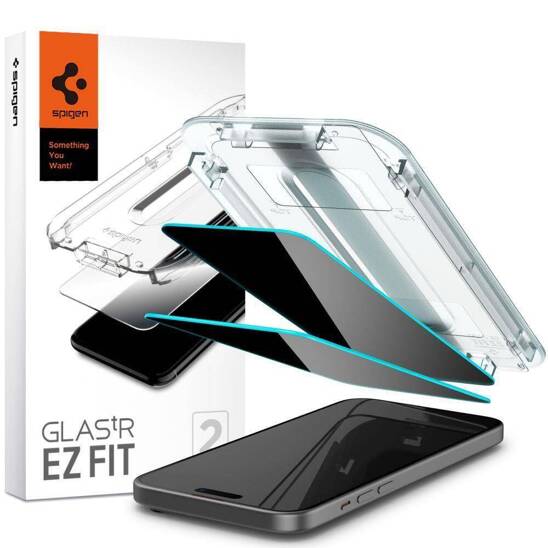 Szkło Hartowane APPLE IPHONE 15 Spigen Glas.tr "EZ Fit" Privacy 2-pack