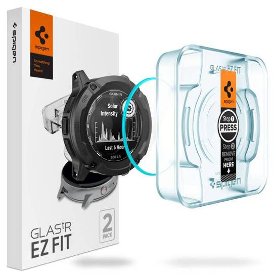 Szkło Hartowane GARMIN INSTINCT 2X SOLAR Spigen Glas.tr ”EZ-Fit” 2-Pack Clear