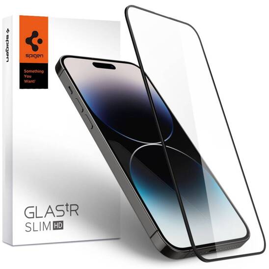 Szkło Hartowane IPHONE 14 PRO Spigen ALM Glass FC czarne