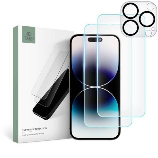 Szkło Hartowane IPHONE 14 PRO Tech-Protect Supreme Set Clear