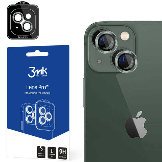 Szkło Hartowane na Aparat APPLE IPHONE 15 3MK Lens Protection Pro zielone