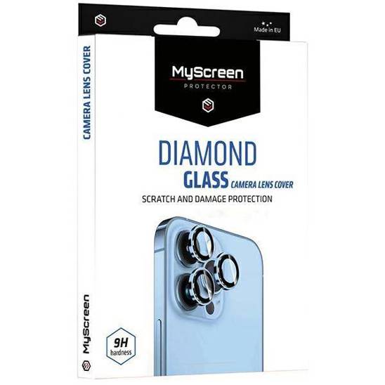 Szkło Hartowane na Aparat IPHONE 14 PRO / 14 PRO MAX MyScreen Diamond Glass Camera Lens Cover czarne