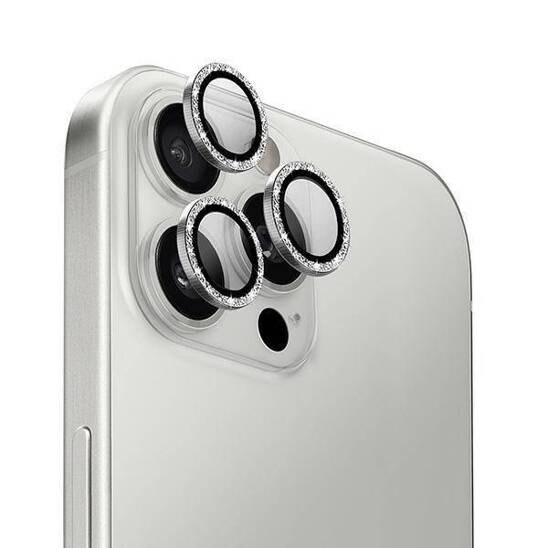 Szkło Hartowane na Aparat IPHONE 16 PRO / 16 PRO MAX UNIQ Optix Aluminium Camera Lens Protector z Aplikatorem White Shimmer