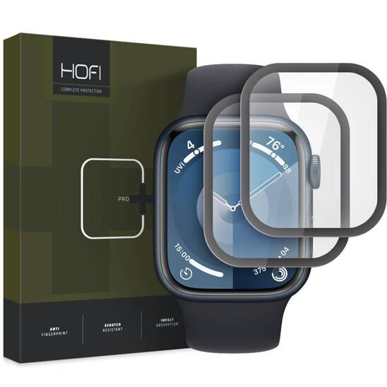 Szkło Hybrydowe APPLE WATCH 7 / 8 / 9 (45MM) HOFI Hybrid Pro+ czarne