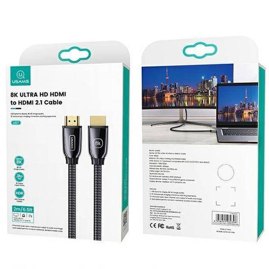USAMS Kabel HDMI - HDMI 2.1 U67 5m 8K czarny/black Ultra HD SJ499HD01 (US-SJ498)