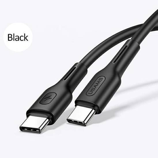 USAMS Kabel U43 USB-C na USB-C 100W PD Fast Charge 5A 1.2m czarny/black SJ459USB01 (US-SJ459)