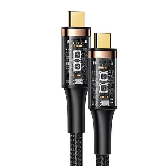 USAMS Kabel U72 USB-C na USB-C 100W PD Thunderbolt 3 5A 0.8m czarny/black SJ553USB01 (US-SJ553)