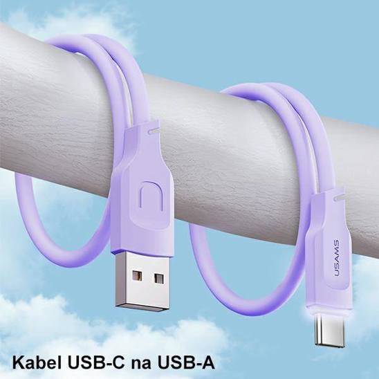 USAMS Kabel USB-C PD Fast Charging 1,2m 6A Lithe Series czarny/black SJ568USB01(US-SJ568)