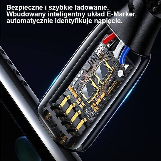 USAMS Kabel pleciony U82 USB-C na USB-C 2m 240W PD 3.1 Fast Charging czarny/black SJ581USB01 (US-SJ581)