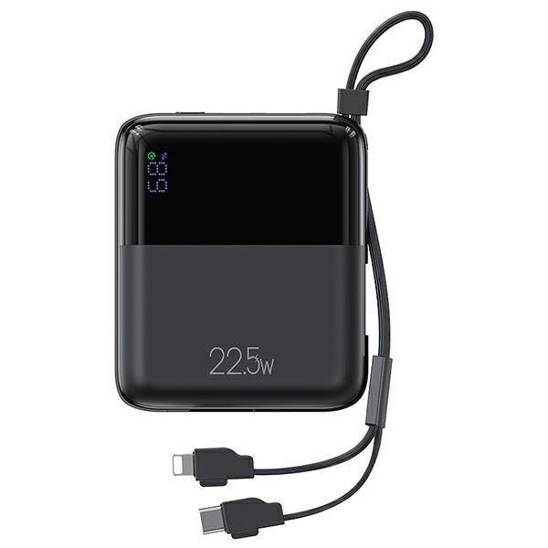 USAMS Powerbank PB69 10000mAh 22.5W QC3.0+PD Fast Charge Digital Display czarny/black 10KCD18601 (US-CD186)